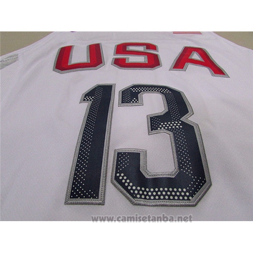 Camiseta USA 2016 Paul George #13 Blanco